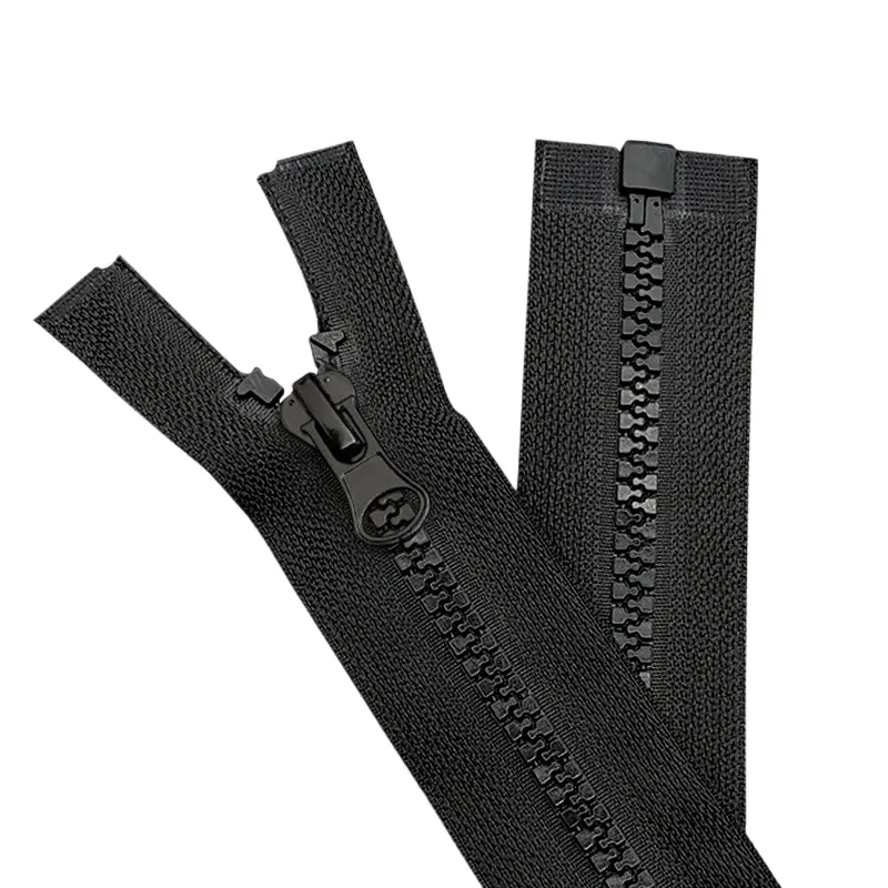 Customized High Quality 3#5#8#10 Black Zipper Close End Big Teeth Large Plastic Zipper For Garments