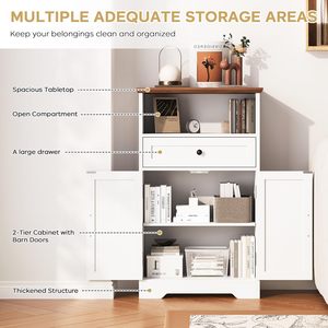 SENYU 2026 Farmhouse Dining <b>Room</b> <b>Wooden</b> Sideboard Buffet <b>Cabinet</b> with 2-Door 2-Drawer Pantry Storage <b>Cabinet</b> <b>for</b> <b>Living</b> <b>Room</b> - Product Image 5