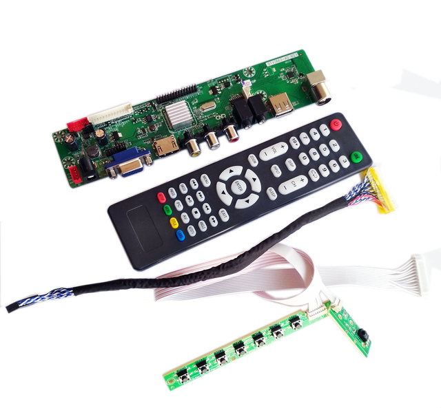 Universal DTV 3663 DVB-T2 2AV LCD Controller Main Board with Remote