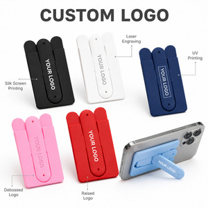 Custom Logo Silicone Phone Stand Stick-on <b>Foldable</b> U-Shape Smartphone Holder Pop-up <b>Desk</b> Support for iPhone Samsung Promotional - Product Image 3