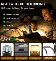 Lampe de lecture à clipser LED, lumière ambrée blanc chaud, intensité réglable, portable, pour chambre à coucher, lampe de lecture à lumière rouge, lampe de lecture