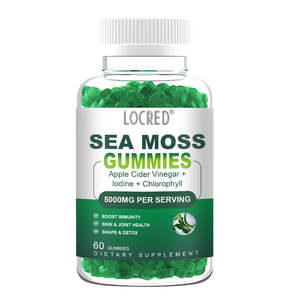 Gummies de mousse marine sans sucre 5000MG - Avec <span class=keywords><strong>vinaigre</strong></span> de cidre de pomme, iode et chlorophylle, complément pour le soutien immunitaire et articulaire - Product Image 1