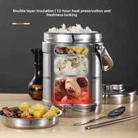 Conservation de la fraîcheur moderne, durable, en acier inoxydable 304, isolé sous vide, double paroi, 1-3L, anti-fuite, sans BPA