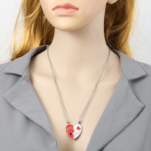 <b>Best</b> <b>Friend</b> Heart Magnetic Pendant <b>Necklace</b> Silver Chain Unisex Gift Jewelry Style 1 2 3 <b>4</b> 5 - Product Image 4