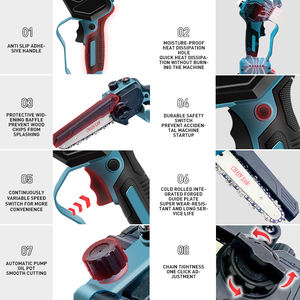 DTWA2-0048 8 polegadas motosserra de lítio recarregável sem fio motosserra 21V elétrica motosserra - Product Image 5