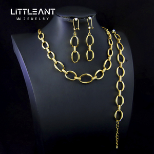 Yeni klasik tasarım moda takı takım yüksek kalite 21k altın kaplama kolye kadınlar düğün için 3 adet <span class=keywords><strong>Set</strong></span> - Product Image 1