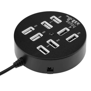 Hub USB 2.0 haute vitesse <span class=keywords><strong>Jmax</strong></span> 8 ports 2026 avec adaptateur secteur rond pour tablette - Product Image 2