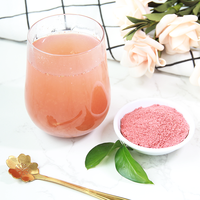 Vente en gros de poudre instantanée de fraises séchées, extrait de plantes, saveur de fraise fraîche, jus de fruits en poudre