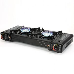 Estufa de <span class=keywords><strong>Gas</strong></span> portátil <span class=keywords><strong>barata</strong></span>, <span class=keywords><strong>cocina</strong></span> de alta calidad doble quemador a la venta - Product Image 2