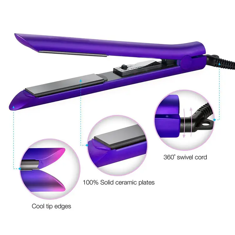 Vendita calda strumento tormalina dente PowerCord titanio ferro piatto strumenti caldi personalizzati per capelli