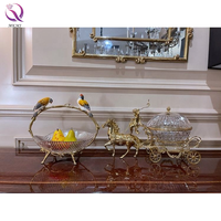 Panier à cerf en cuivre pur salon européen, boîte de cristal de luxe, cheminée de maison américaine, décoration de l'armoire à vin, de véranda
