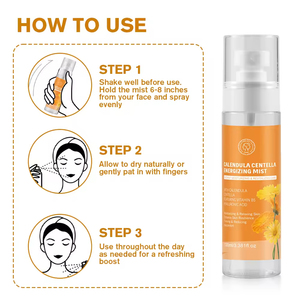 Brume faciale hydratante apaisante à la calendula et à la centella, énergisante, pour peaux sensibles - Product Image 4