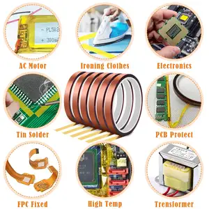 Plester batu Kapstone Polimida isolasi suhu tinggi ukuran kustom plester Film Polimida tahan panas 320'C untuk topeng PCB