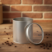 Nouvelle boîte à café en métal gris argenté sur mesure, de qualité alimentaire, pour grains de café, biscuits, bonbons, thé, bougies, rangement, cadeau, souvenir