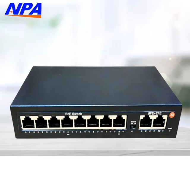 48V 10/100Mbps 8 Port POE Switch + 2Uplink AI Watchdog Ethernet Switch IEEE 802.3AF/AT/BT for CCTV in Stock
