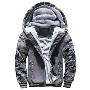 Veste de baseball à capuche en polaire épaisse pour l'hiver Manteau <span class=keywords><strong>Cardigan</strong></span> pour homme - Product Image 3
