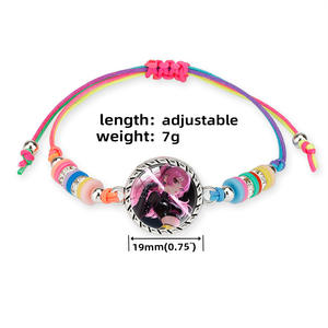 Bracelet Rétractable et Ajustable en Corde Arc-en-ciel avec Pendentif Cristal pour Groupe KPOP, Motif Dessin Animé - Product Image 2