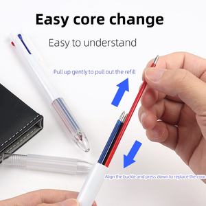 批发促销多功能书写流利中性笔 HOMU 品牌办公学校用定制徽标塑料笔 0.5 毫米 蓝色 红色 - Product Image 2