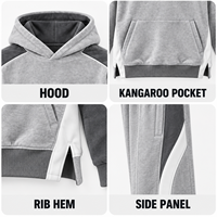 Ensemble de survêtement personnalisé pour homme, sweat-shirt à blocs de couleur, 2 pièces, streetwear, pour un usage quotidien décontracté