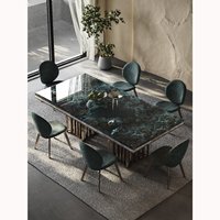 Table de salle à manger rectangulaire ronde et luxueuse, minimaliste moderne Table de salle à manger pour la maison en marbre Table de salle à manger de salon
