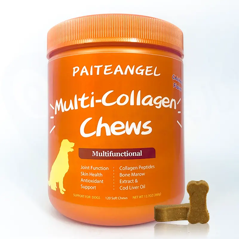 Suplemen Hewan Piaraan-Oem Soft Chew Collagen Menjaga Kesehatan Tulang Rawan Pinggul Vitamin Suplemen Sendi Anjing