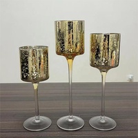 HY Vente en gros Maison de mariage Candélabres transparents Bougeoirs Cylindre en verre Bougeoir Bougeoir en verre