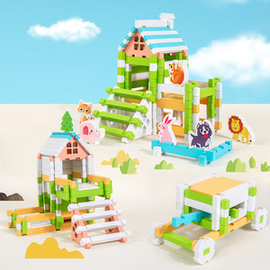 Bloques <span class=keywords><strong>de</strong></span> Construcción <span class=keywords><strong>de</strong></span> Madera con Espigas para Niños, Cabaña <span class=keywords><strong>de</strong></span> <span class=keywords><strong>Arquitecto</strong></span>, Rompecabezas DIY, Educación Temprana, Imaginación Espacial, Juegos Familiares - Product Image 2