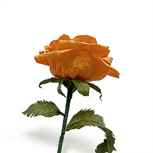 ورود صفراء مجعدة من ورق الكريب الاصطناعي - زهور واقعية مصنوعة يدويًا للديكور البسيط في العام الجديد والعودة إلى المدرسة - Product Image 3