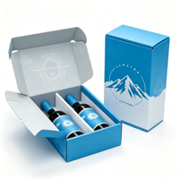 Caja de Cartón Reciclable de Tamaño Personalizado, Caja de Regalo Negra para Botellas de Vino, Caja de Envío para Botellas de Vino
