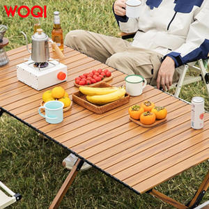 โต๊ะพับแคมป์ปิ้ง Woqi ขนาด 120x60x32 ซม. ทำจากอลูมิเนียม สำหรับปิกนิก บาร์บีคิว สนามหญ้า ชายหาด สีน้ำตาลช็อกโกแลต - Product Image 2