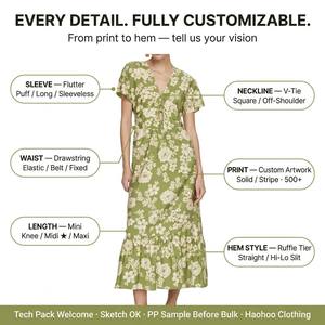 Produttori di <span class=keywords><strong>Abbigliamento</strong></span>, Servizi OEM/ODM, Servizi Personalizzati, Abito Estivo da Donna a Maniche Corte, Vestito Midi Casual Slim su Misura - Product Image 5