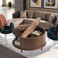 Nouvelle collection 2026 : Ensemble de meubles de salon contemporains en bois convertible, table basse, vente en gros directe usine