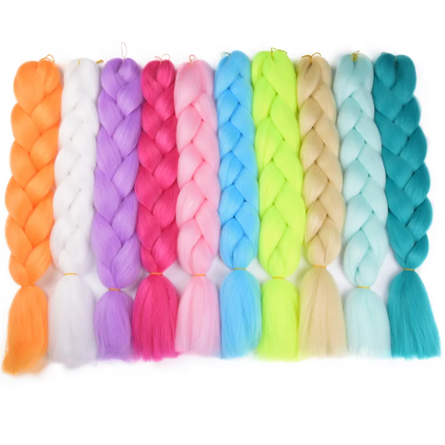 Soft Ultra Braid Private Label Itch Free Synthetic Fibre 24 Inch Ombre 3 Tone 48 Inches Jumbo Extension Hair Braids