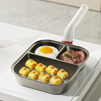 Poêle à frire trois-en-un en aluminium contenant du titane, écologique, durable, pour la cuisine à domicile, poêle à frire pour les œufs