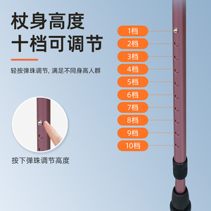 Béquilles de coude en alliage d'aluminium, réglables en hauteur, antidérapantes, légères et confortables pour personnes âgées et handicapées - Product Image 3