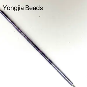 YJ Fábrica Venda 3.8mm Dark Purple Glass Tube Beads Loose Beads Para Bordado Máquina e jóias fazendo DIY