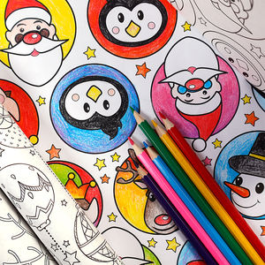 Papel de regalo de pintura para niños al por mayor, papel de regalo de 43*300 cm, 3 rollos por paquete - Product Image 6