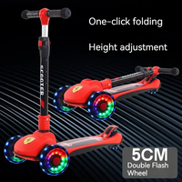 Nouveau Trottinette Pliable Flash à Trois Roues en Acier pour Enfants de 2 à 6 Ans, Type Capteur, pour Garçons et Filles