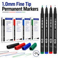 Stylo marqueur permanent promotionnel à pointe fine en nylon, encre à base d'huile, bleu/vert/rouge/noir, personnalisable avec logo sur papier