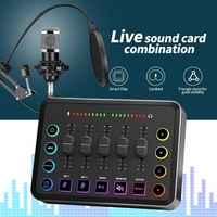 Studio de Production Podcast Tout-en-un 3,5 mm avec Mixeur Audio et Microphone pour Streaming en Direct sur PC, Smartphone et Ordinateur de Bureau