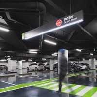 Enseigne LED personnalisée Boîte à lumière en aluminium pour garage de stationnement souterrain Panneau de signalisation suspendu double face