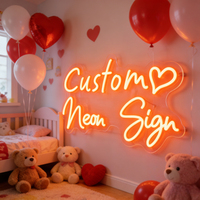 Neonawall Vente en gros Néon LED personnalisé double rangée en forme de cœur USB Décoration murale pour la Saint-Valentin, fiançailles, mariage, anniversaire, fête, maison