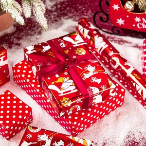 Reversible Christmas <b>Wrapping</b> <b>Paper</b> Red Santa Deer Design Metallic Foil 17 Inch X 33 Feet Eco-Friendly Packaging <b>Paper</b> - Product Image 5