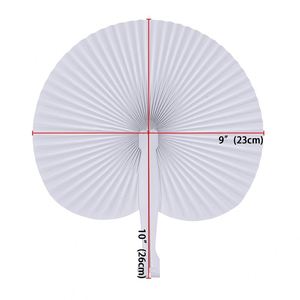 Éventails en papier blancs en forme de cœur, ronds, vierges, à peindre soi-même, pour fêtes de la Saint-Valentin et mariages - Product Image 3
