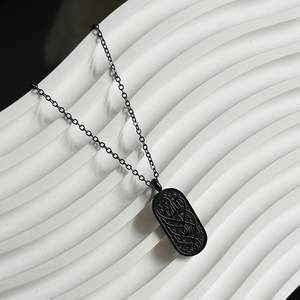 Custom Dainty Trendy Islamic in <b>Arabic</b> Inscription Pvd Stainless Steel 18K Tarnish Free Lipat Barber Jewelry <b>Necklace</b> Quran 2024 - Product Image 3