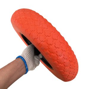 Neumático Sólido de Poliuretano 3.50-<span class=keywords><strong>8</strong></span> Antideslizante sin Aire con Llanta Negra para <span class=keywords><strong>Carretilla</strong></span> y Carro Utilitario - Product Image 6