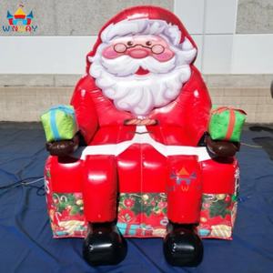 Grand fauteuil gonflable Père Noël écologique, garantie 3 ans, taille et couleur personnalisables pour les fêtes de Noël en plein air - Product Image 4