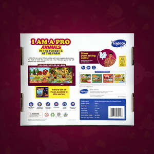 Toysaga Je suis un pro des animaux, ensemble de puzzles éducatifs à faire soi-même pour les enfants de 3 à 12 ans, jeu de charades sur les animaux de la forêt et de la ferme, 96 pièces - Product Image 5