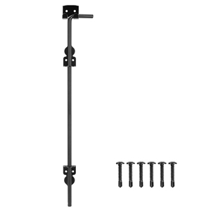 18 "Cane Bolt Drop Rod Heavy Duty Gate Hardware Noir Solid Steel Gate Ground <span class=keywords><strong>Loquet</strong></span> pour Bois PVC Vinyl Metal Gates Clôtures Portes - Product Image 1