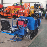 Mini-dumper sur chenilles tout-terrain portable, capacité de charge 1000 kg, déchargement hydraulique automatique, transporteur polyvalent